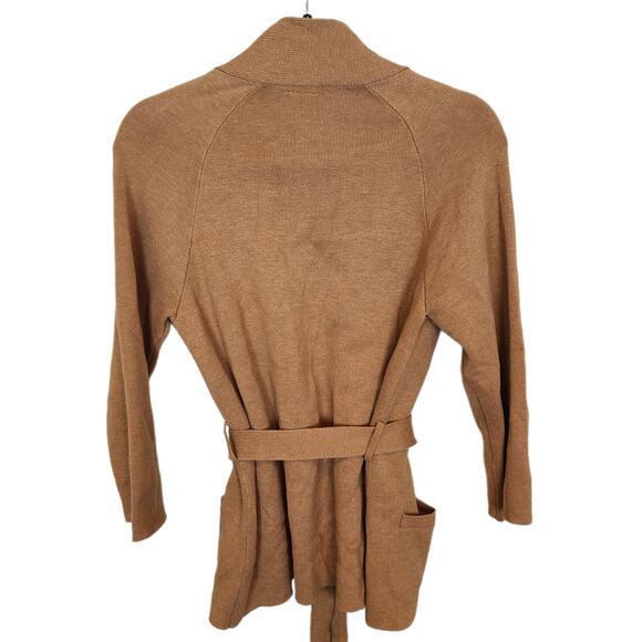 Moth Anthropologie Sweater Cardigan Women S Rizzo Belted Camel Wrap Belted - Picture 11 of 11